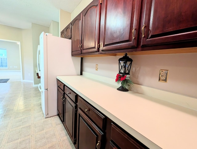 kitchen with white fridge