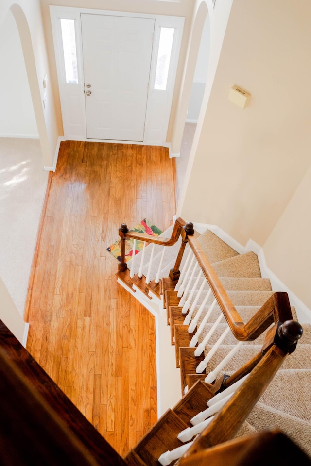 entrance foyer with hardwood / wood-style flooring