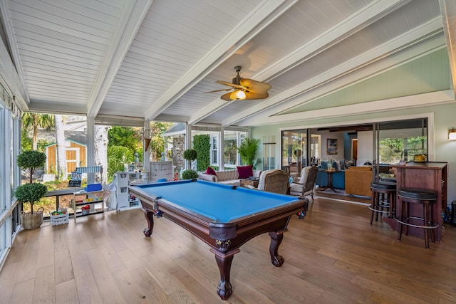 630 Cain Dr, Mount Pleasant, SC 29464 - recreation room with pool table, wood-type flooring, and plenty of natural light