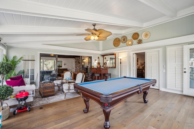 630 Cain Dr, Mount Pleasant, SC 29464 - recreation room featuring wood finished floors, billiards table, and a ceiling fan