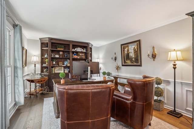 630 Cain Dr, Mount Pleasant, SC 29464 - office featuring ornamental molding and wood-type flooring