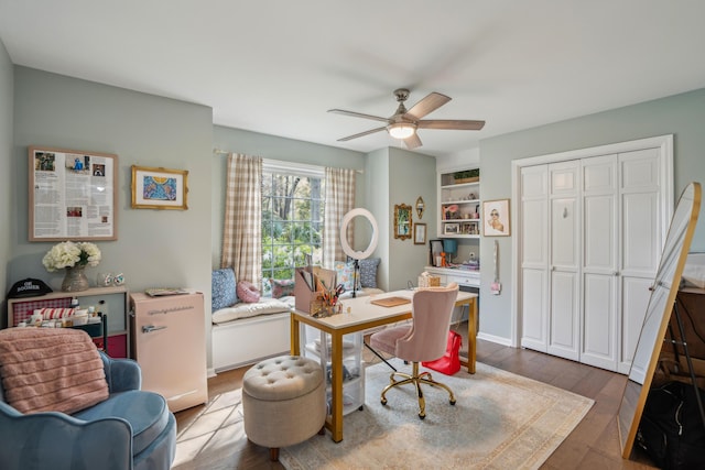 630 Cain Dr, Mount Pleasant, SC 29464 - office area with ceiling fan and wood finished floors