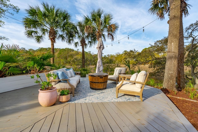 630 Cain Dr, Mount Pleasant, SC 29464 - wooden terrace featuring an outdoor living space