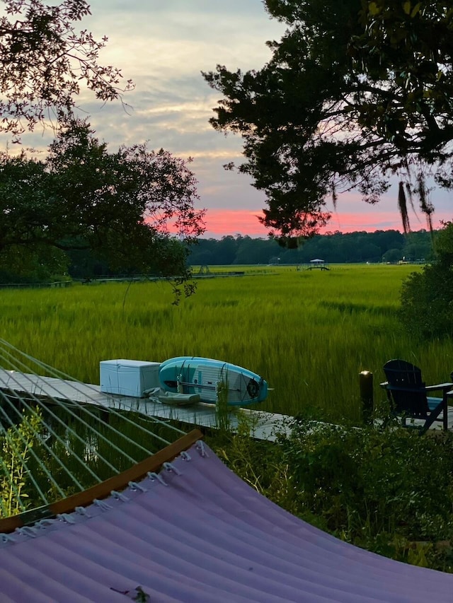 630 Cain Dr, Mount Pleasant, SC 29464 - deck at dusk with a rural view