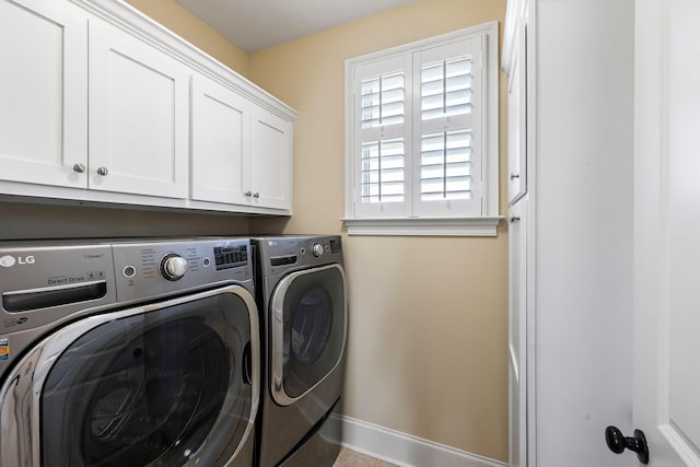 2087 Sterling Marsh Ln, Seabrook Island, SC 29455 - washroom with independent washer and dryer, cabinet space, and baseboards