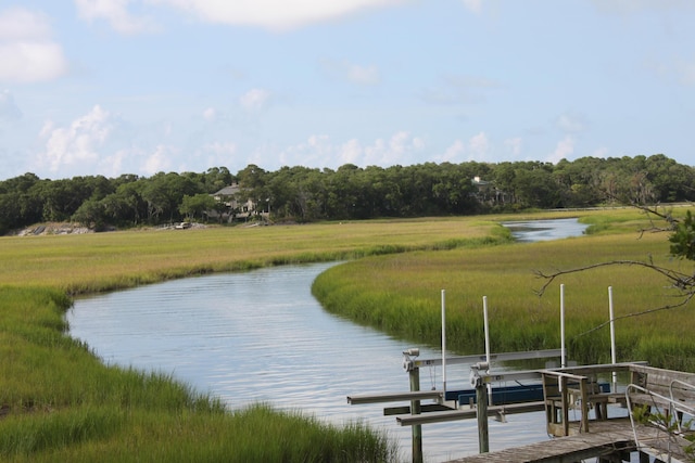 2087 Sterling Marsh Ln, Seabrook Island, SC 29455 - dock area with a water view and boat lift
