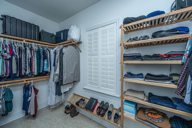 view of walk in closet