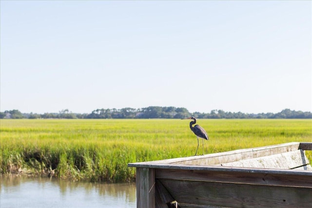 dock area with a water view and a view of rural / pastoral area
