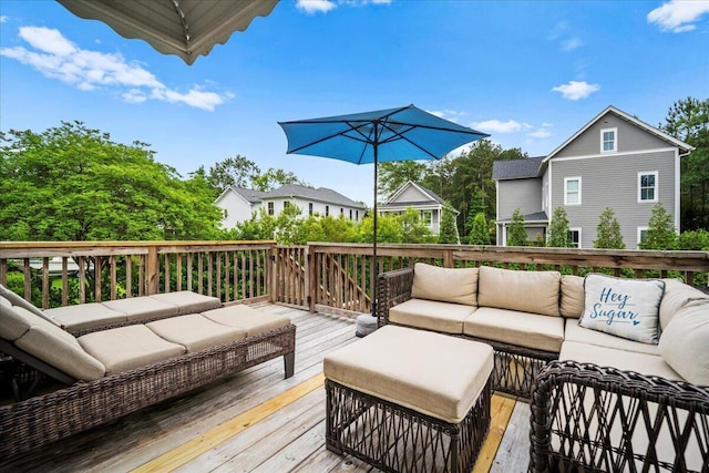 deck featuring an outdoor hangout area