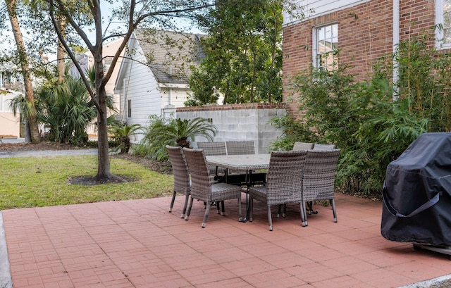 view of patio / terrace featuring grilling area