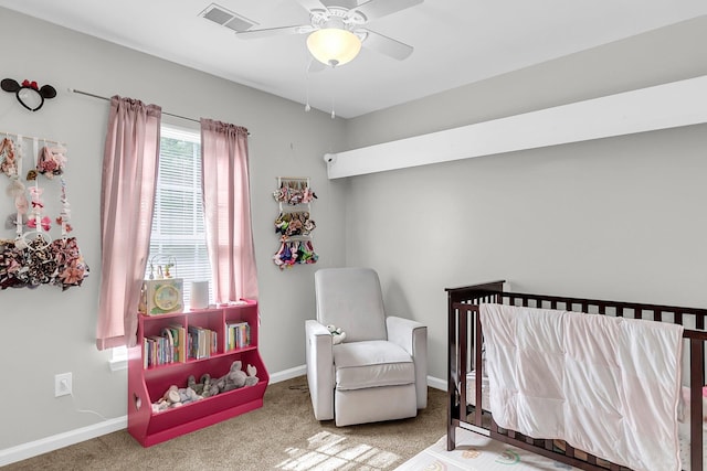 125 Towering Pine Dr, Ladson, SC 29456 - bedroom featuring a crib, carpet, baseboards, and a ceiling fan