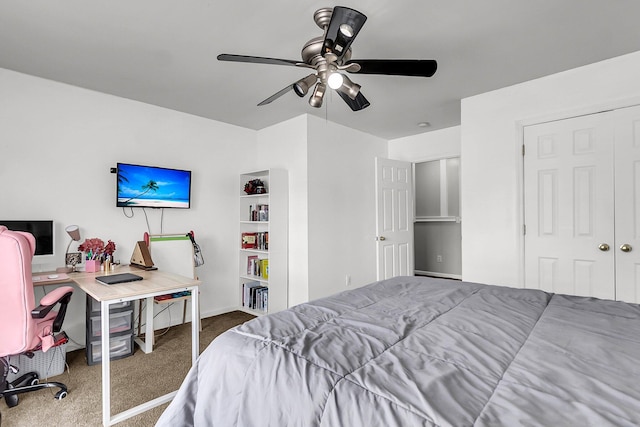 125 Towering Pine Dr, Ladson, SC 29456 - bedroom featuring carpet, a desk, ceiling fan, and baseboards