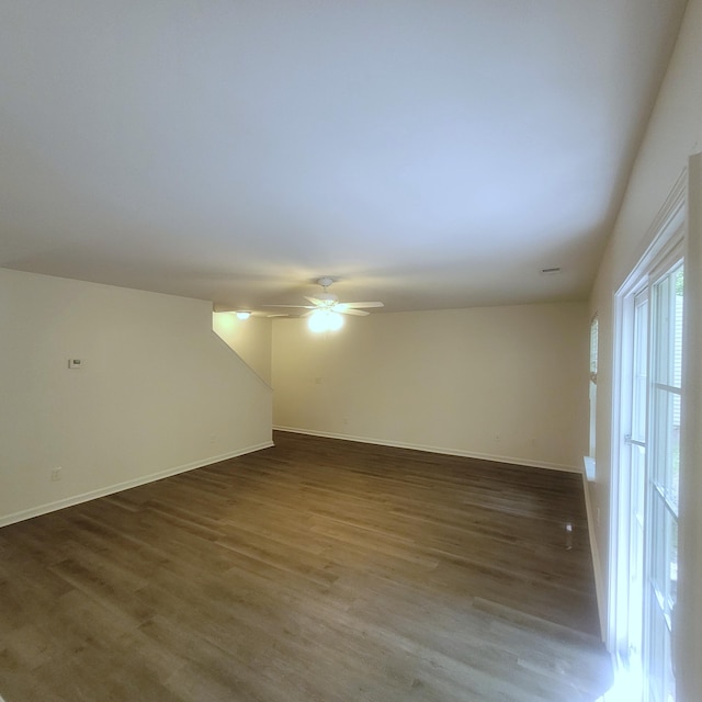 9471 Netted Charm Ct, Ladson, SC 29456 - empty room with a ceiling fan, wood finished floors, and baseboards