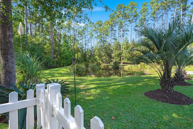 view of yard with fence