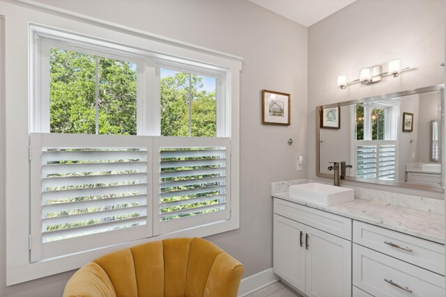 bathroom with vanity and a healthy amount of sunlight