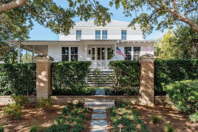 222 Haddrell St, Mount Pleasant, SC 29464 - view of front facade featuring a standing seam roof and metal roof