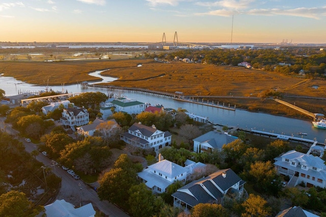 222 Haddrell St, Mount Pleasant, SC 29464 - aerial view at dusk of a notable bridge and a water view