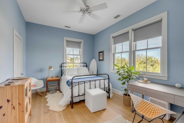 222 Haddrell St, Mount Pleasant, SC 29464 - bedroom featuring light wood finished floors, baseboards, and ceiling fan