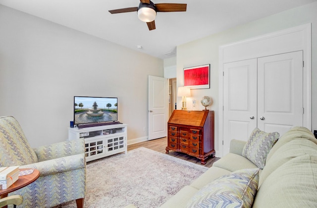 5078 Song Sparrow Way, Summerville, SC 29483 - living area with ceiling fan, wood finished floors, and baseboards