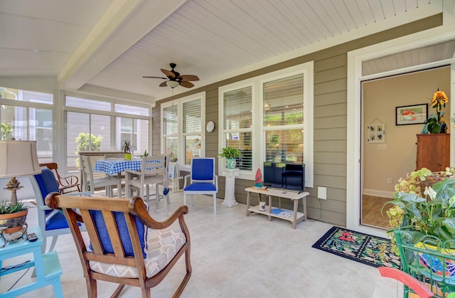 5078 Song Sparrow Way, Summerville, SC 29483 - sunroom / solarium with plenty of natural light and wooden ceiling with exposed beams