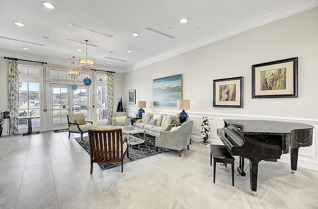 5078 Song Sparrow Way, Summerville, SC 29483 - living room with ornamental molding, plenty of natural light, and recessed lighting