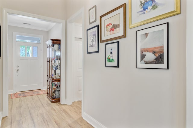 5078 Song Sparrow Way, Summerville, SC 29483 - entrance foyer featuring light wood-style floors, baseboards, and ornamental molding