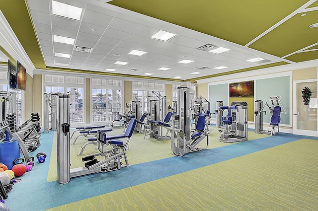 5078 Song Sparrow Way, Summerville, SC 29483 - exercise room with a drop ceiling and carpet floors