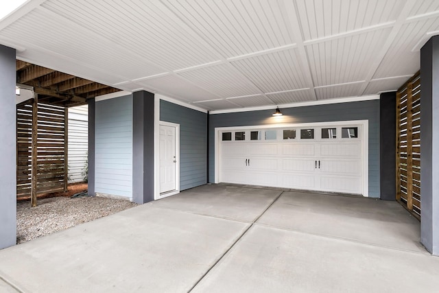 garage with a carport