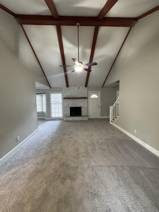 106 Pelican St, Ladson, SC 29456 - unfurnished living room with baseboards, a ceiling fan, and carpet floors