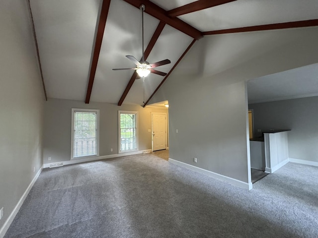 106 Pelican St, Ladson, SC 29456 - unfurnished living room featuring carpet, baseboards, and a ceiling fan