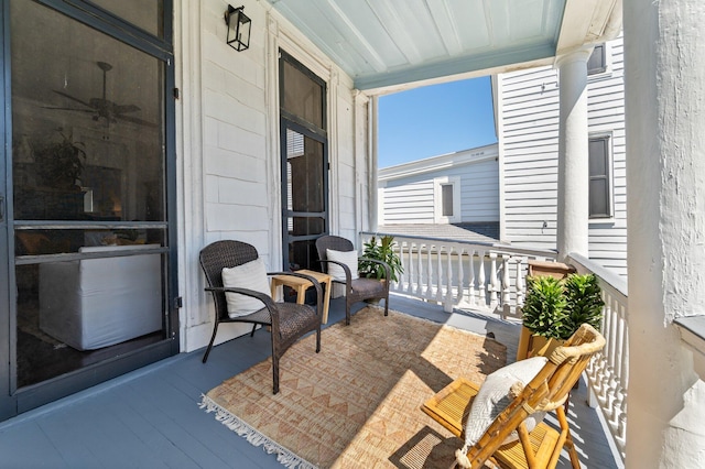 exterior space featuring covered porch