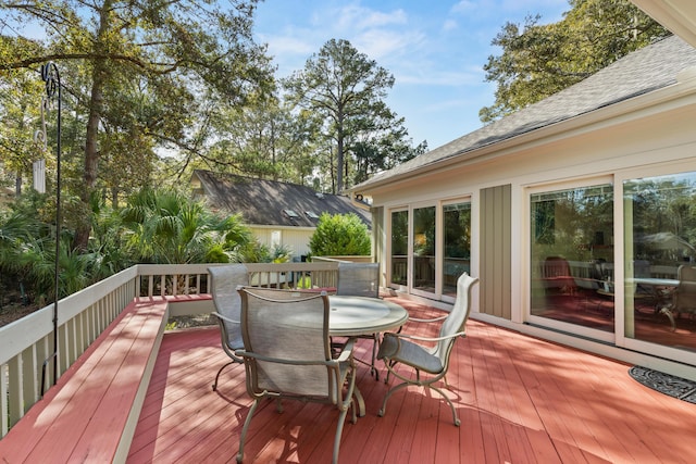2105 Loblolly Ln, Seabrook Island, SC 29455 - wooden terrace with outdoor dining area