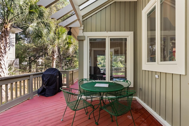 2105 Loblolly Ln, Seabrook Island, SC 29455 - deck with area for grilling and outdoor dining area