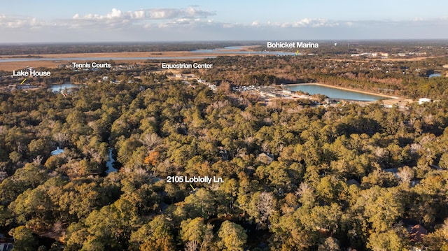 2105 Loblolly Ln, Seabrook Island, SC 29455 - view of property location featuring a nearby body of water and a heavily wooded area