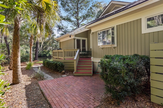 2105 Loblolly Ln, Seabrook Island, SC 29455 - view of patio / terrace with a wooden deck and stairs