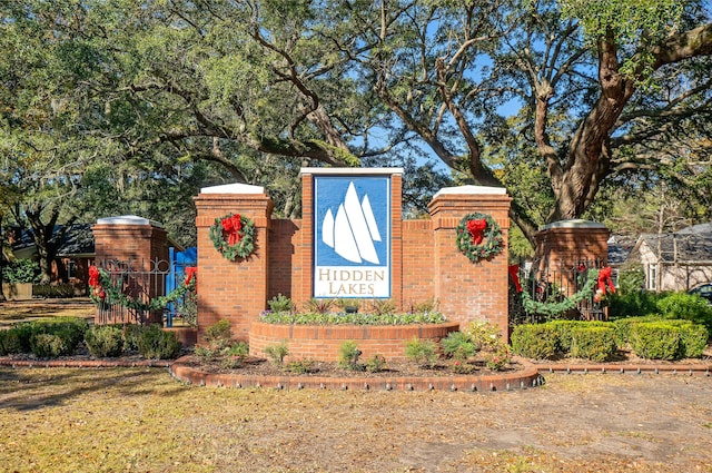 view of community sign