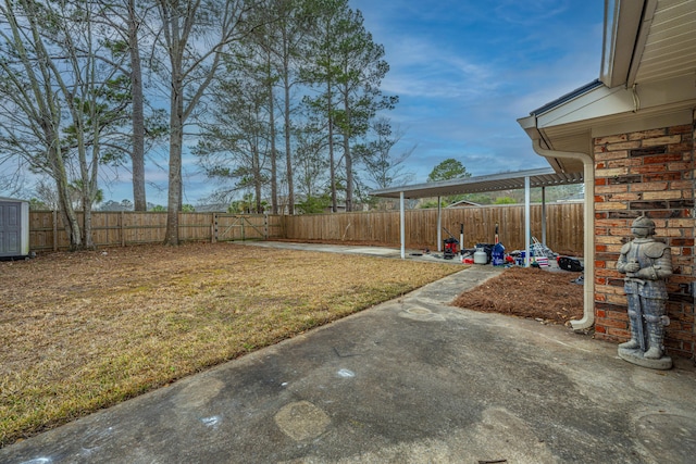 view of yard featuring a patio