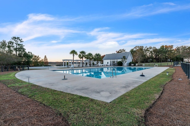 view of pool featuring a patio