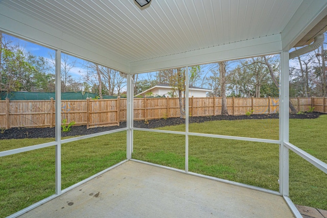 view of unfurnished sunroom