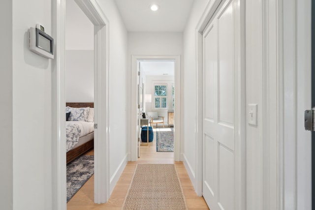 hall featuring light hardwood / wood-style flooring