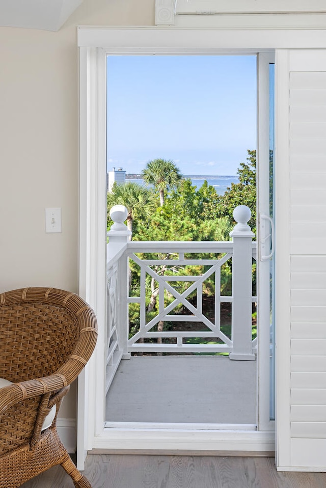 balcony with a water view