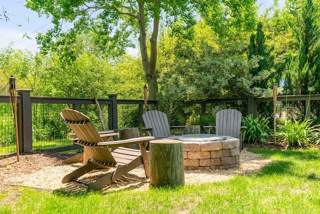 exterior space with an outdoor fire pit