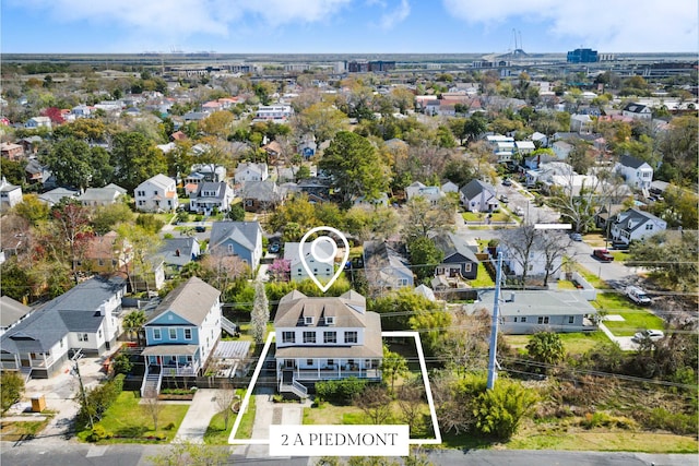 drone / aerial view featuring a residential view