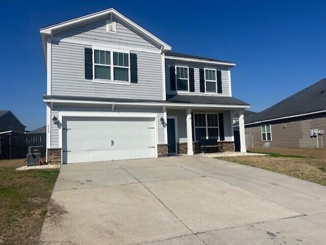 view of front property with a garage