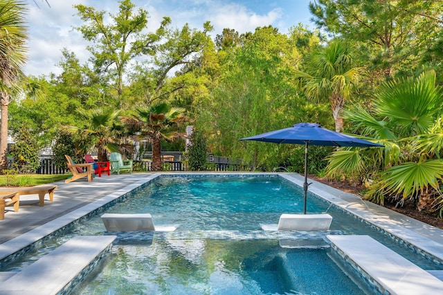 outdoor pool with fence