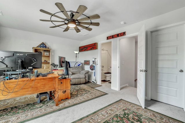 516 Yellow Leaf Ln, Summerville, SC 29486 - office area with carpet flooring, baseboards, and ceiling fan