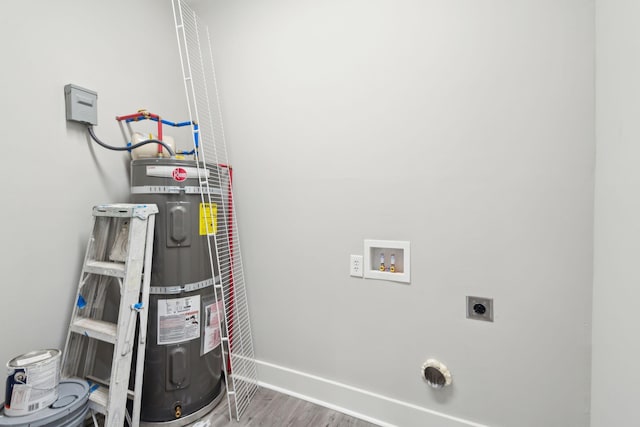 utility room with strapped water heater