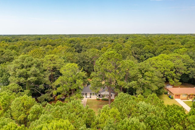 aerial view featuring a forest view