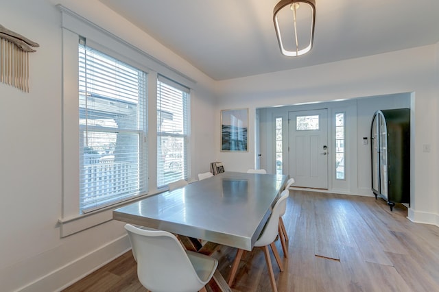 dining room with light hardwood / wood-style floors