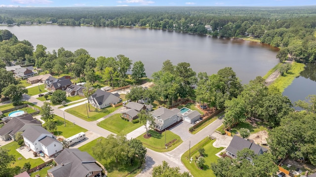 1607 Waterside Blvd, Moncks Corner, SC 29461 - aerial perspective of suburban area with a heavily wooded area and a large body of water
